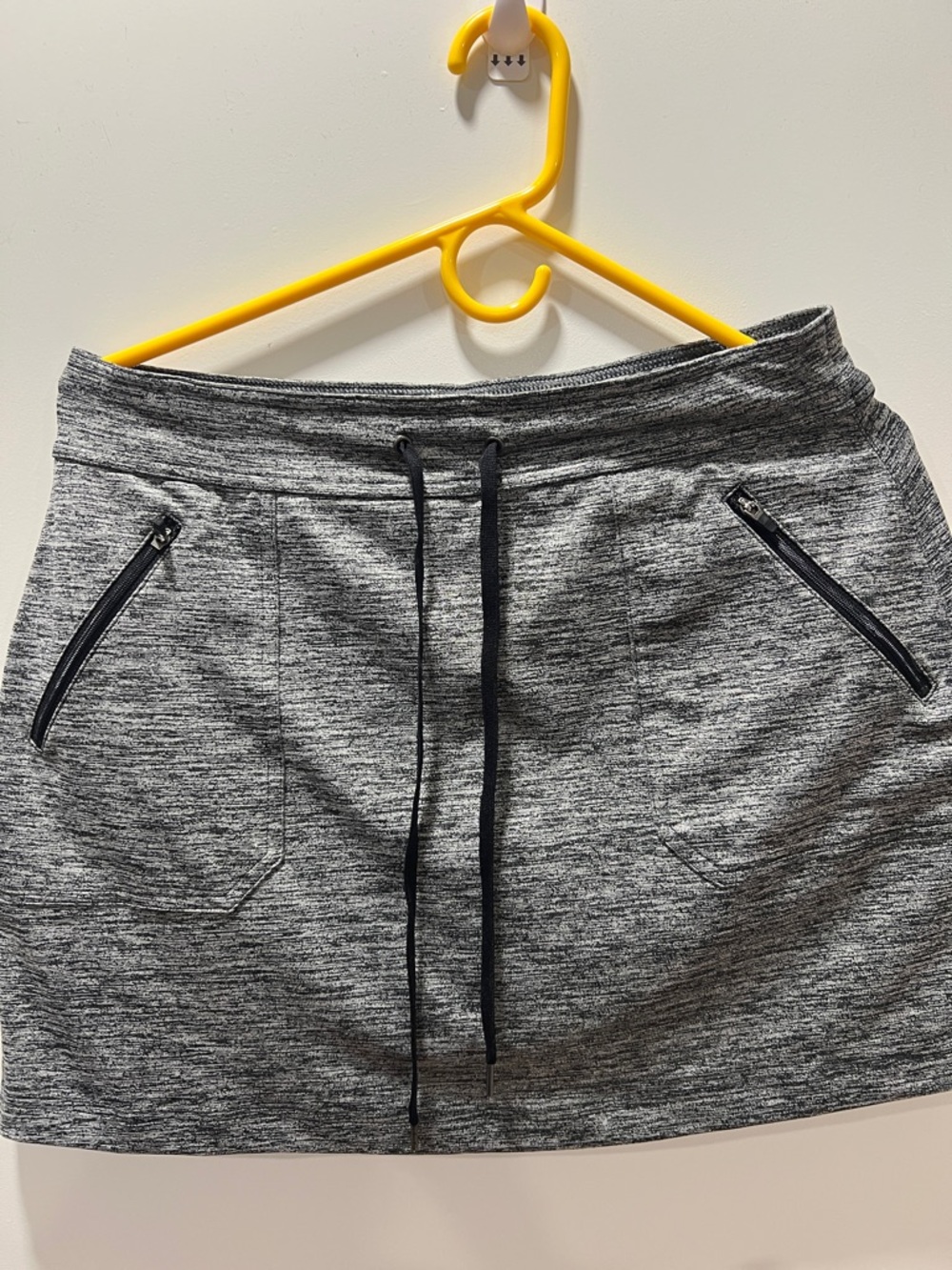 Everyday Casual Drawstring Mini Skirt in Heather Gray